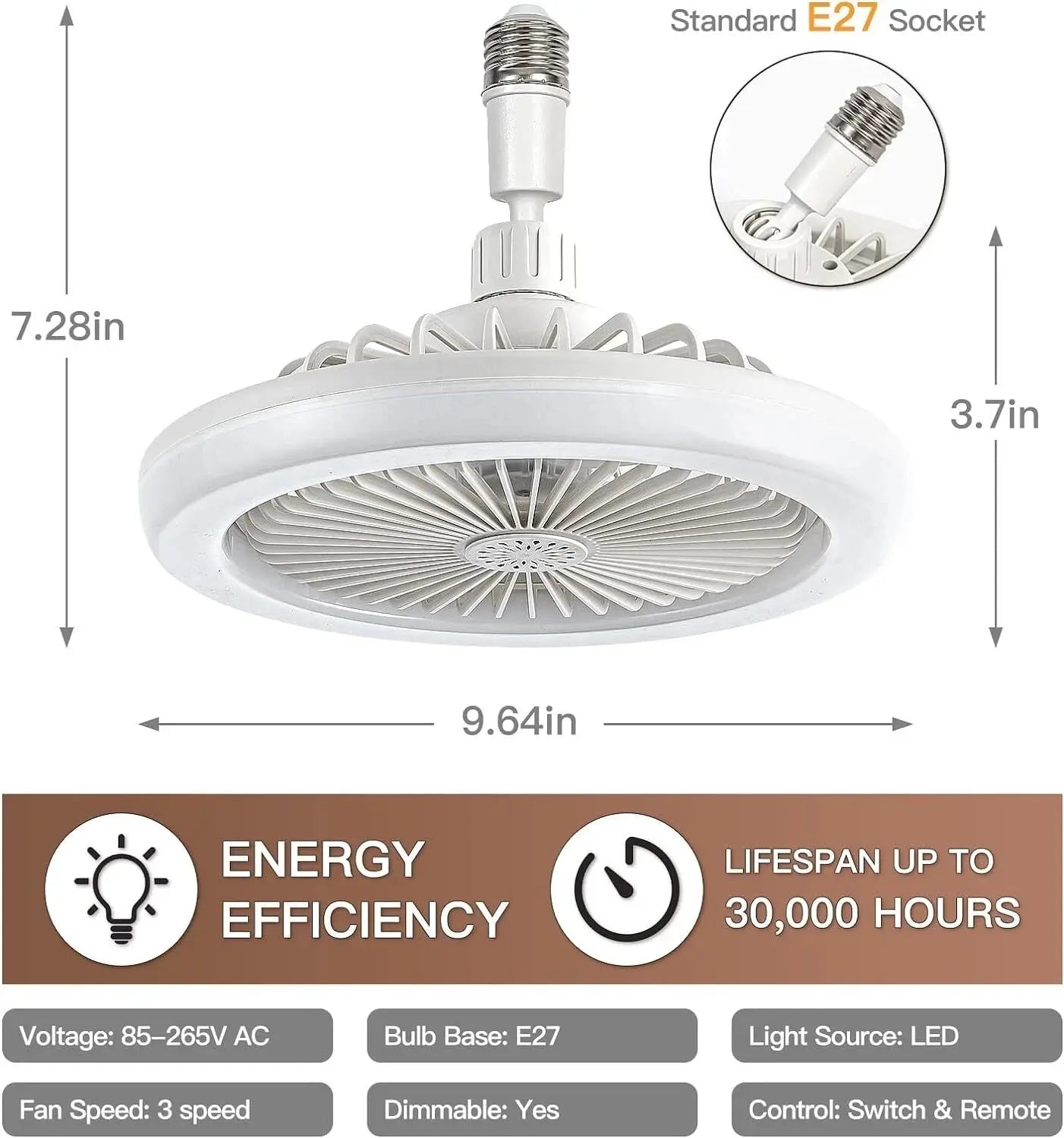 BowLift | 2-in-1 Ceiling Lamp with Fan – Controllable via Remote Control