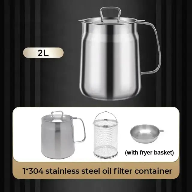 BowLift | 2-in-1 Stainless Steel Fat Filter Pot – Frying & Oil Straining in One