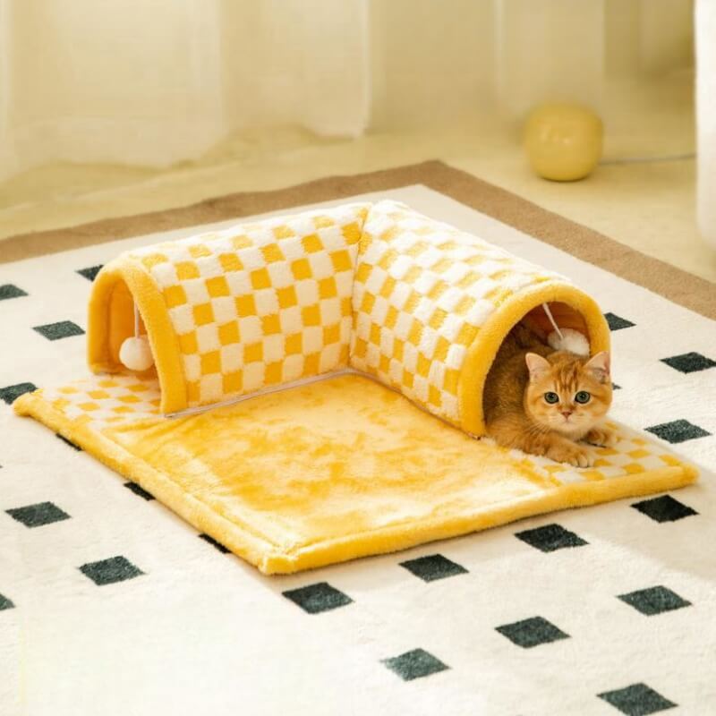 2-in-1 Cat Tunnel Bed - FurryFun Bowlift