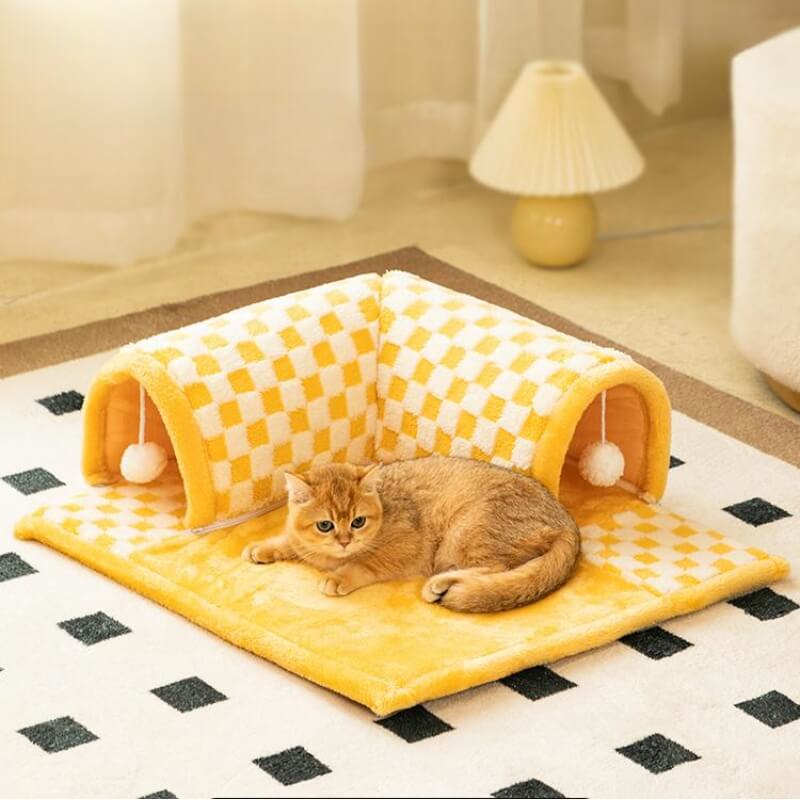 2-in-1 Cat Tunnel Bed - FurryFun Bowlift