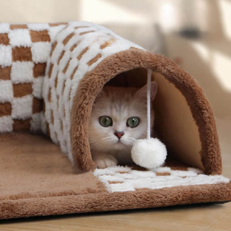 2-in-1 Cat Tunnel Bed - FurryFun Bowlift