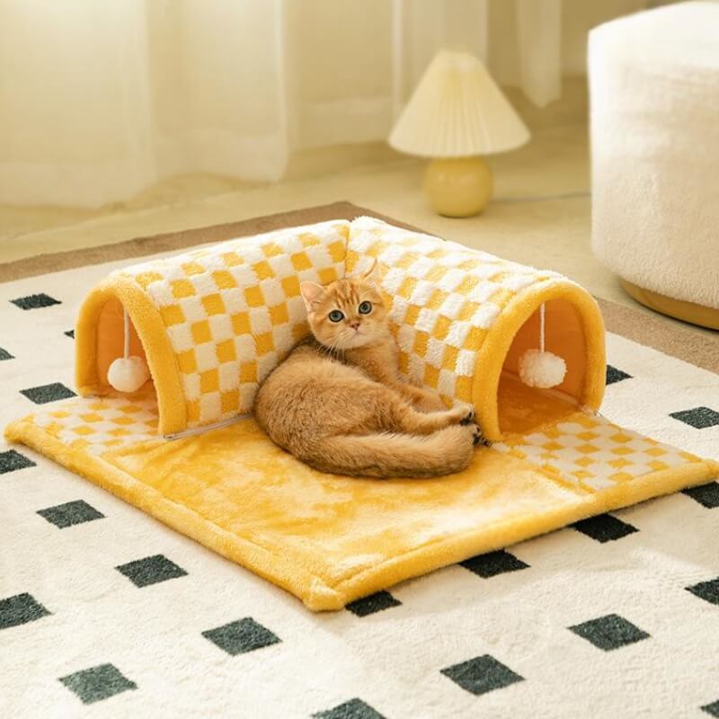 2-in-1 Cat Tunnel Bed - FurryFun Bowlift