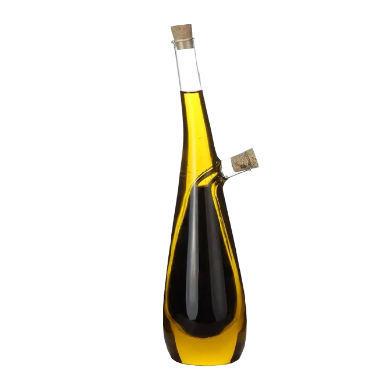 2 In 1 Double Layer Glass Olive Oil Bottle with Stopper Double Pourer | Bowlift