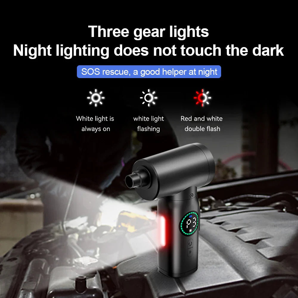 BowLift | 2-in-1 Portable Air Compressor Vacuum and Blower with LED Light (7500mAh) - AirMaster