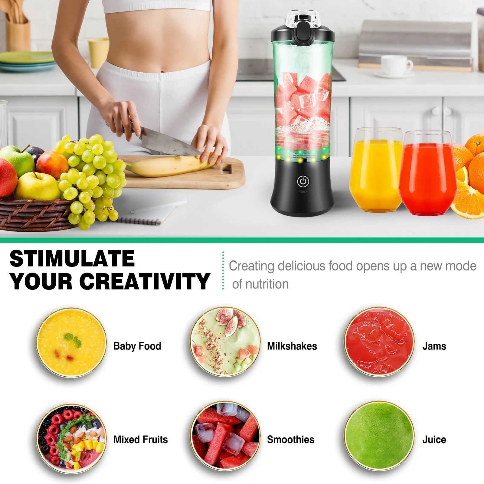 2 in 1 Portable Blender Electric Juicer and Smoothie Mixer Mini Blender | Bowlift