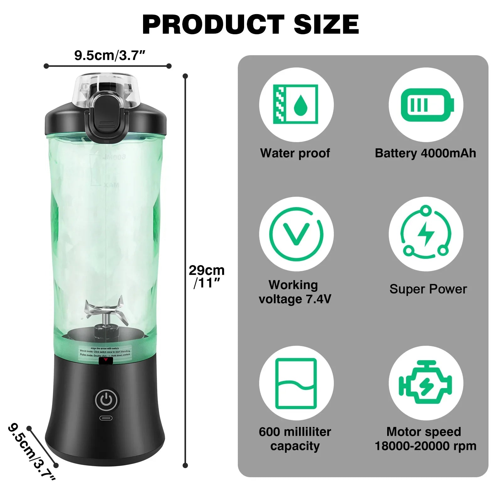 2 in 1 Portable Blender Electric Juicer and Smoothie Mixer Mini Blender | Bowlift