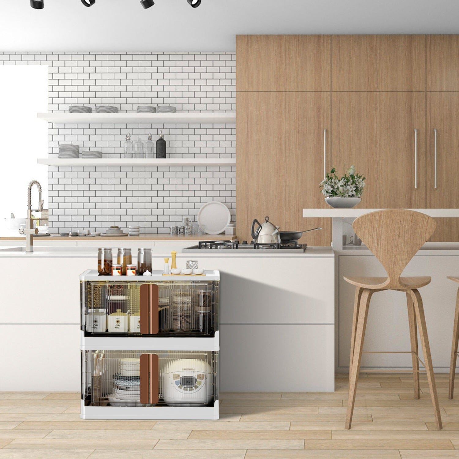 BowLift | 2-piece: Collapsible Stackable Storage Containers with Lid