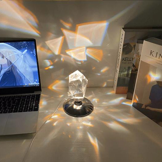 BowLift | LuxorLite Diamond Crystal LED Table Lamp | Luxurious Mood Light | 3 or 16 Color Change | Wireless Night Light