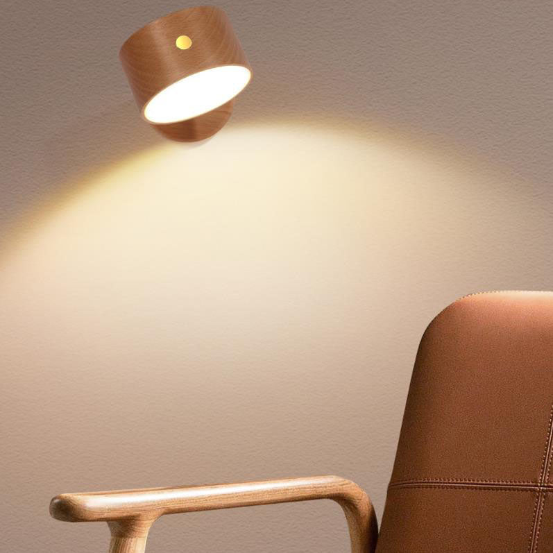 BowLift | Simple wood USB rechargeable touch magnet LED night light wall sconce lamp