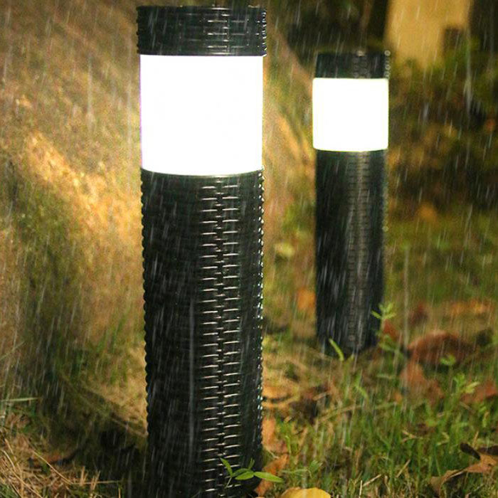 BowLift | Outdoor Solar Rattan Cylindrical LED Garden Lawn In-ground Landscape Light