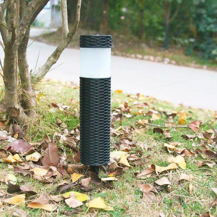 BowLift | Outdoor Solar Rattan Cylindrical LED Garden Lawn In-ground Landscape Light