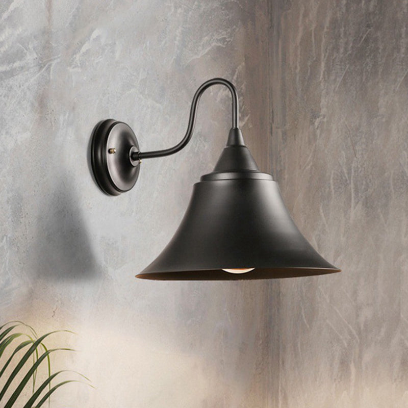 BowLift | Expansive Metal Wall Lamp Farmhouse 1 Head Dining Room Wall Light with Curved Arm
