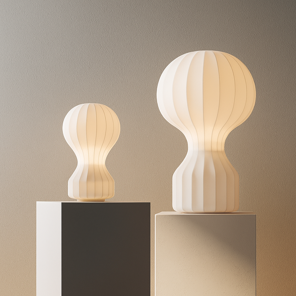BowLift | Silka | Wabi Sabi Silk Table Lamp – Warm LED Light