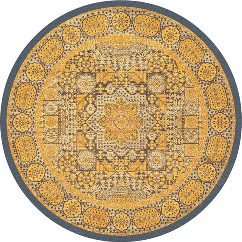 BowLift | Ethnic Multicolor Floral Rug Synthetic Pearls Rug Non-Slip Backing Pet-Friendly Machine Washable Rug for Large Room