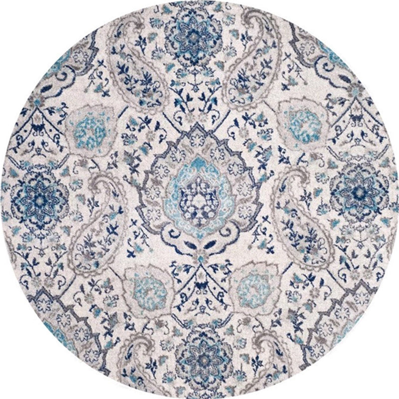 BowLift | Ethnic Multicolor Floral Rug Synthetic Pearls Rug Non-Slip Backing Pet-Friendly Machine Washable Rug for Large Room