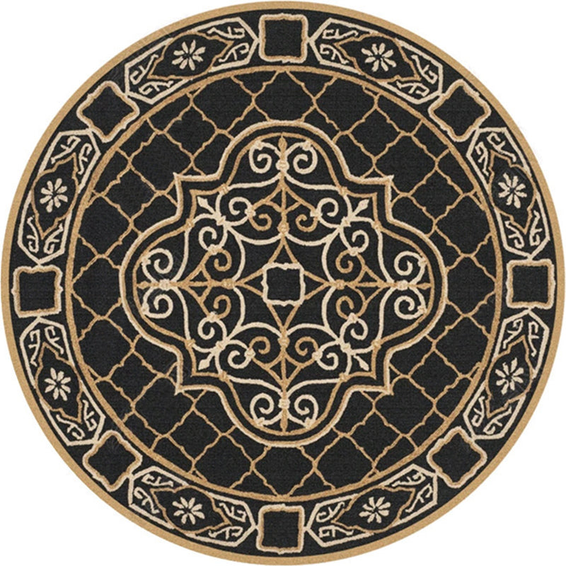 BowLift | Ethnic Multicolor Floral Rug Synthetic Pearls Rug Non-Slip Backing Pet-Friendly Machine Washable Rug for Large Room