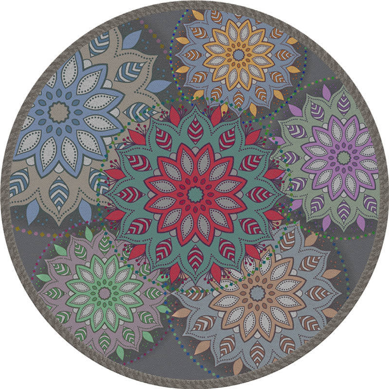 BowLift | Exotic Moroccan Carpet Multicolored Floral Pattern Rug Non-Slip Pet-Friendly Stain-Resistant Rug for Home