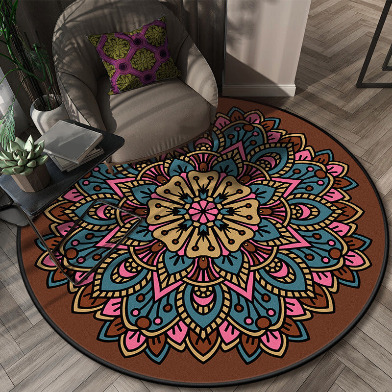 BowLift | Glamorous layered floral pattern rug multicolored Moroccan rug polypropylene stain resistant non-slip backing machine washable rug for home