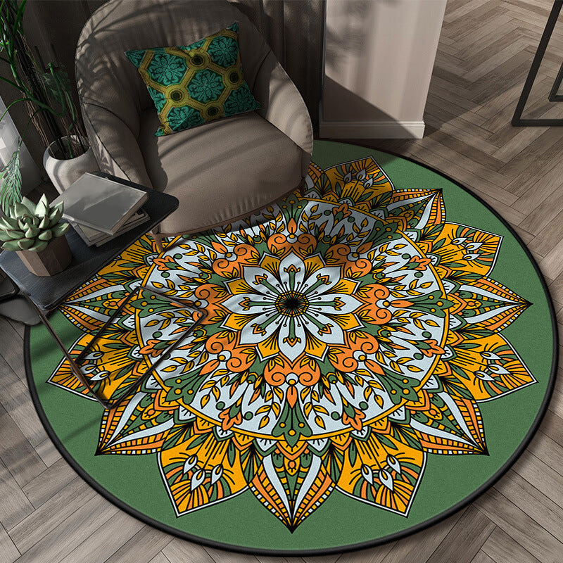 BowLift | Glamorous layered floral pattern rug multicolored Moroccan rug polypropylene stain resistant non-slip backing machine washable rug for home