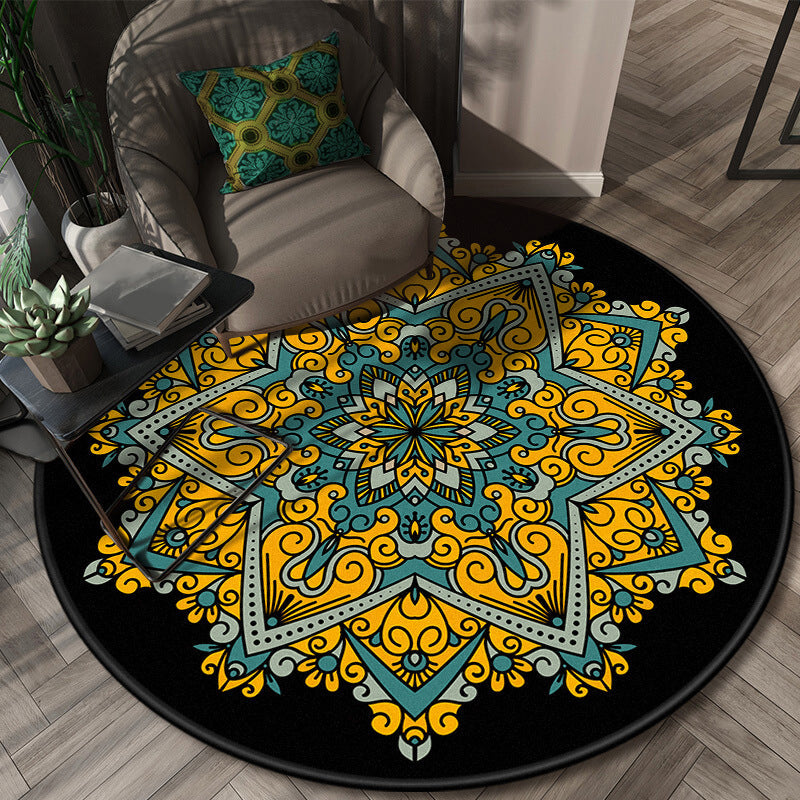 BowLift | Glamorous layered floral pattern rug multicolored Moroccan rug polypropylene stain resistant non-slip backing machine washable rug for home