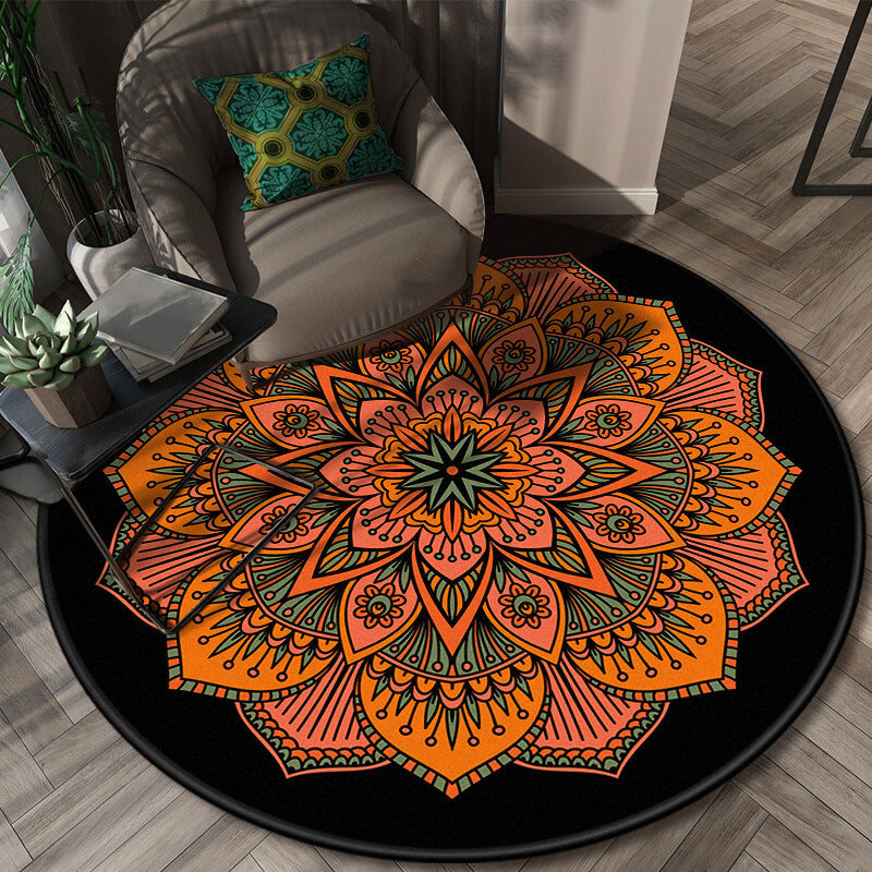 BowLift | Glamorous layered floral pattern rug multicolored Moroccan rug polypropylene stain resistant non-slip backing machine washable rug for home