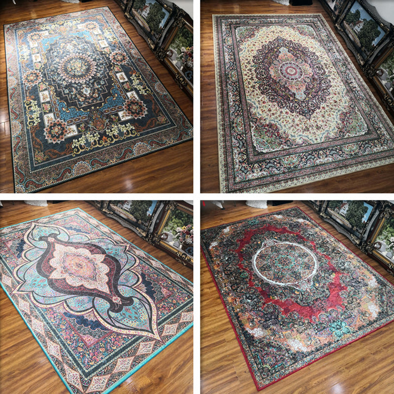 BowLift | Glam Persian Indoor Dress Multicolored Floral Pattern Dress Non-Slip Back Machine Washable Pet Friendly Carpet for Living Room