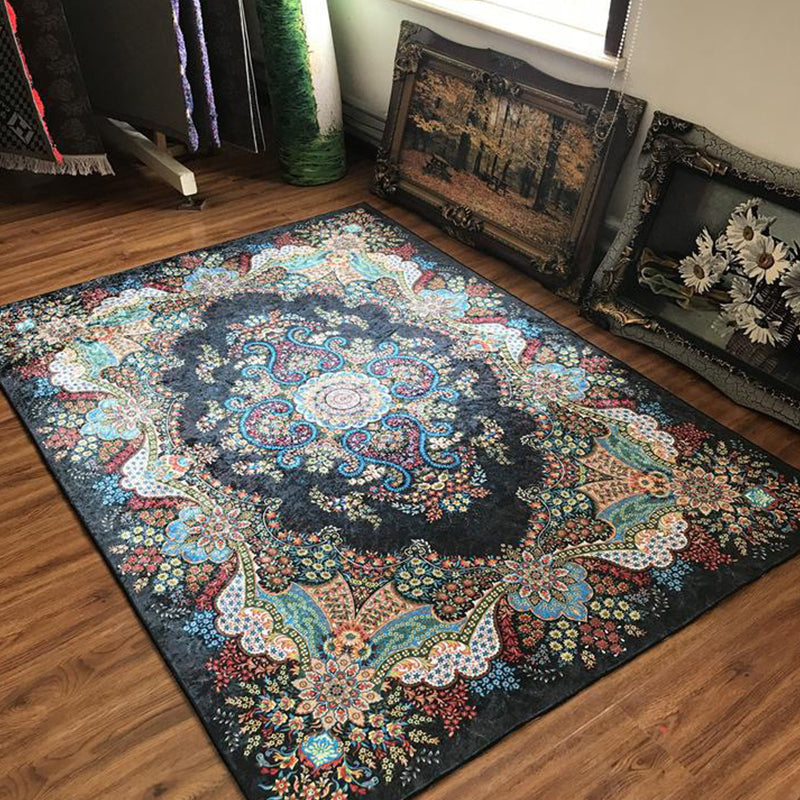 BowLift | Glam Persian Indoor Dress Multicolored Floral Pattern Dress Non-Slip Back Machine Washable Pet Friendly Carpet for Living Room