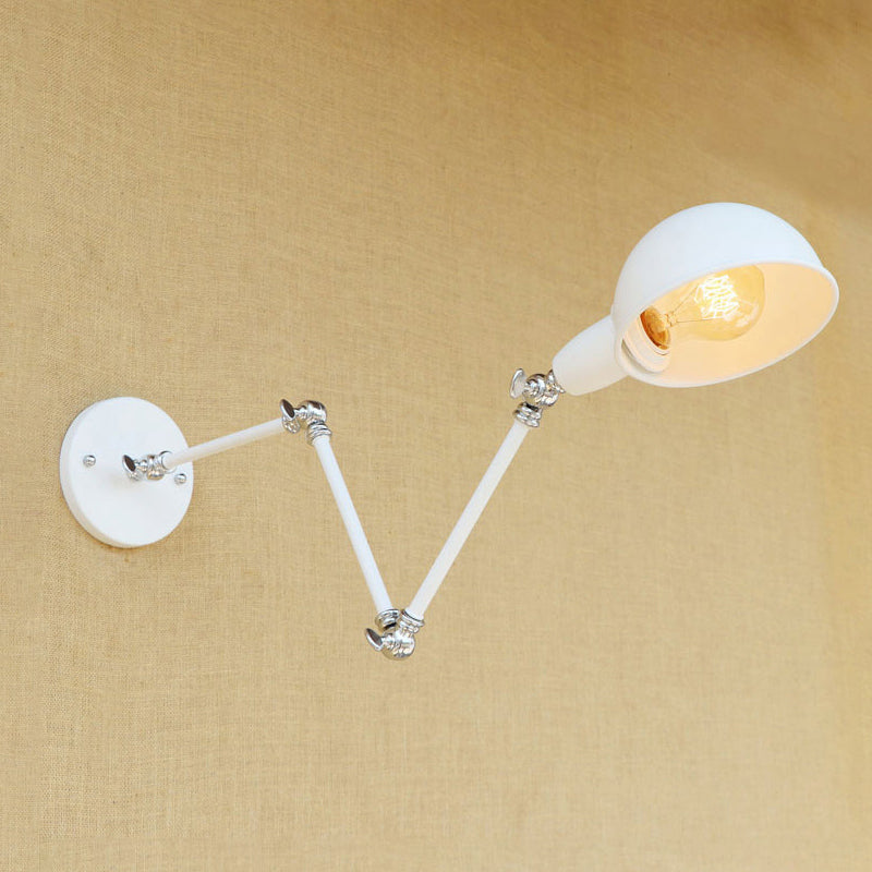 BowLift | 1 Bulb Wall Lamp Retro Style Swivel Arm Metal Mini Wall Light in White for the Home Office