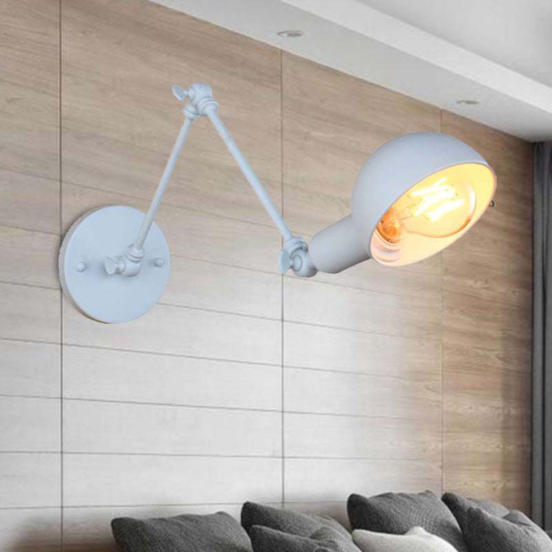 BowLift | 1 Bulb Wall Lamp Retro Style Swivel Arm Metal Mini Wall Light in White for the Home Office