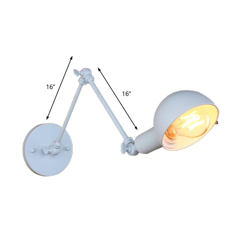 BowLift | 1 Bulb Wall Lamp Retro Style Swivel Arm Metal Mini Wall Light in White for the Home Office