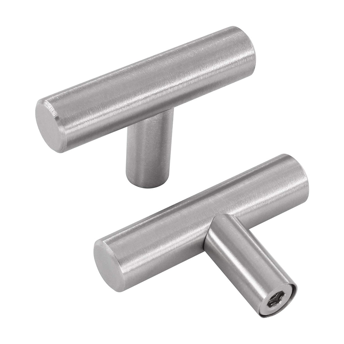 BowLift | Brushed Nickel Modern Stainless Steel Drawer Hardware T-Bar Handles
