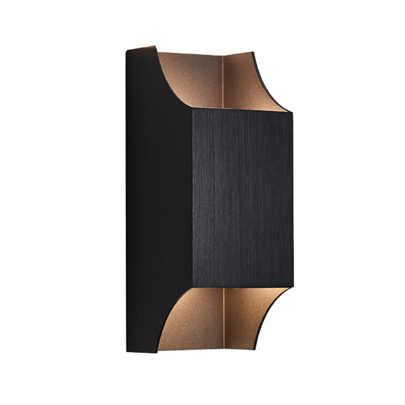 BowLift | 1 Light Bedroom Up and Down LED Wall Lamp with Geometric Metal Shade Black/Grey/White Wall Mount Light