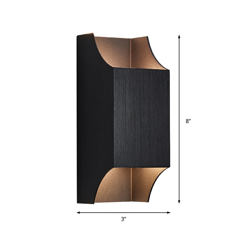 BowLift | 1 Light Bedroom Up and Down LED Wall Lamp with Geometric Metal Shade Black/Grey/White Wall Mount Light