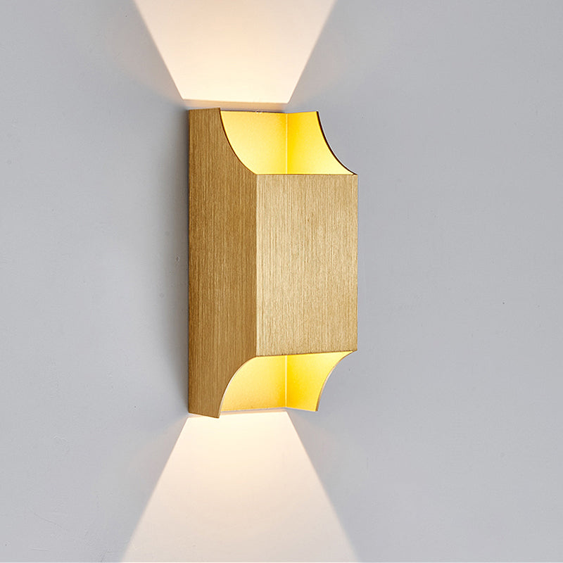 BowLift | 1 Light Bedroom Up and Down LED Wall Lamp with Geometric Metal Shade Black/Grey/White Wall Mount Light