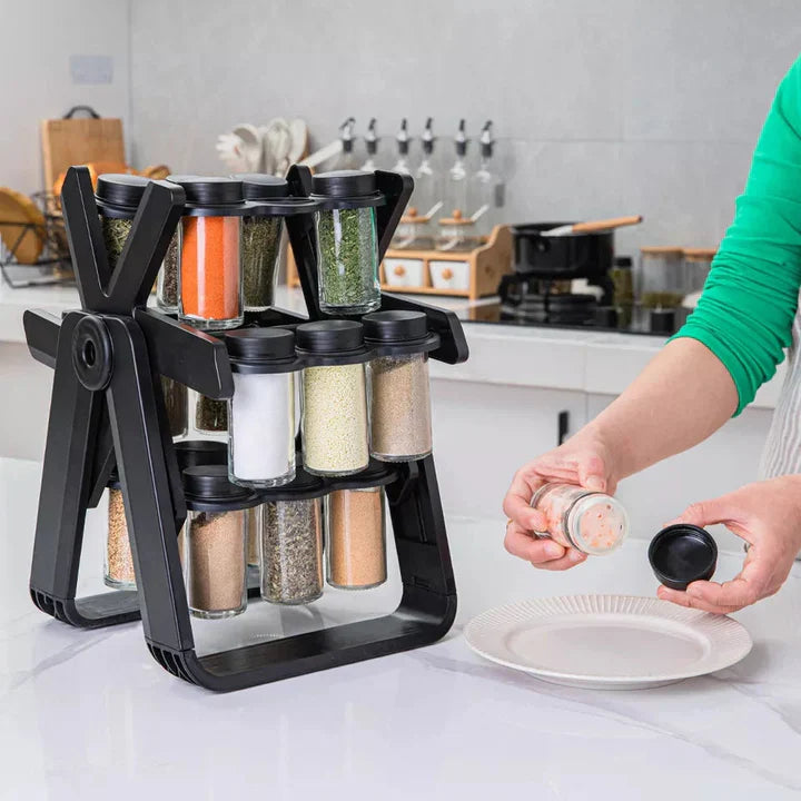 BowLift | Innovative spice rack with 360° rotating function and jars for fresh spices