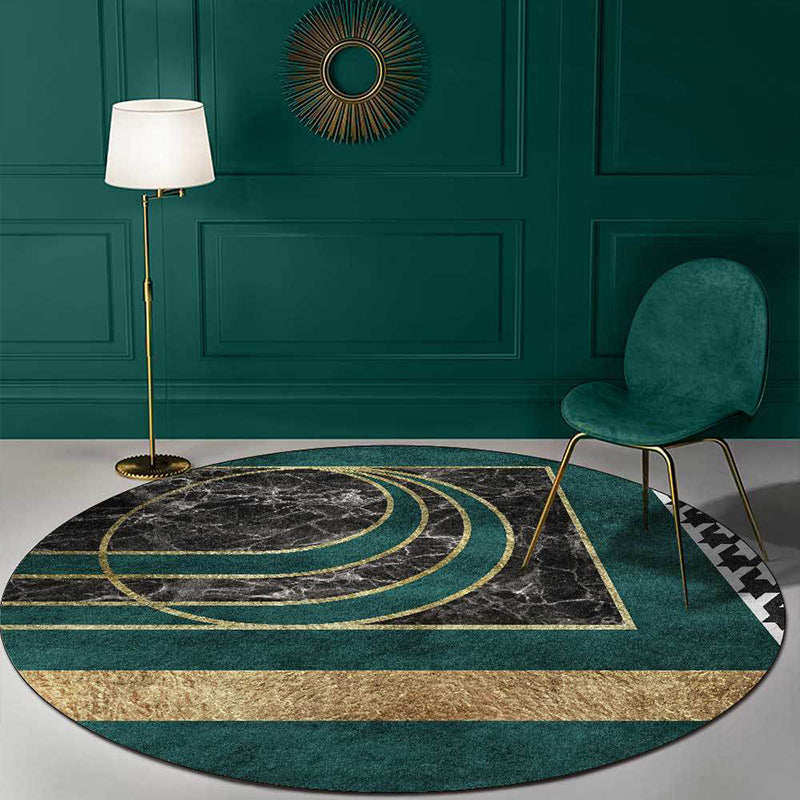 BowLift | Glam Mid-Century Rug Multicolor Marble Look Rug Pet Friendly Stain Resistant Non-Slip Back Rug for Living Room