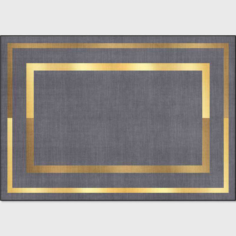 BowLift | Glam Gold Frame Rug Multicolored Minimalist Rug Polyester Non-slip Pet-friendly Stain-resistant Rug for Room