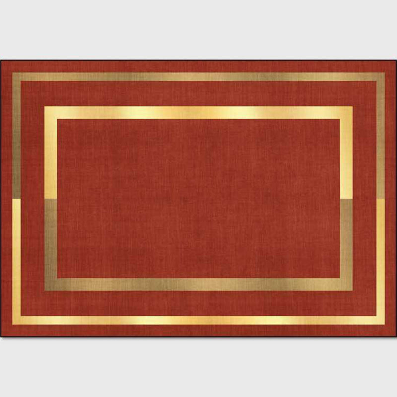 BowLift | Glam Gold Frame Rug Multicolored Minimalist Rug Polyester Non-slip Pet-friendly Stain-resistant Rug for Room