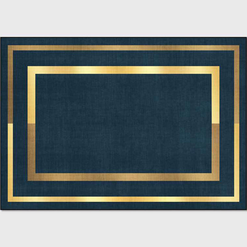 BowLift | Glam Gold Frame Rug Multicolored Minimalist Rug Polyester Non-slip Pet-friendly Stain-resistant Rug for Room