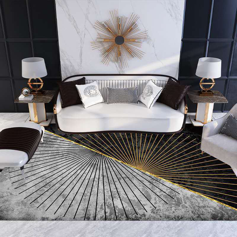 BowLift | Multicolor Living Room Carpet Mid-Century Geometric Carpet Polyester Washable Non-Slip Pet-Friendly Carpet