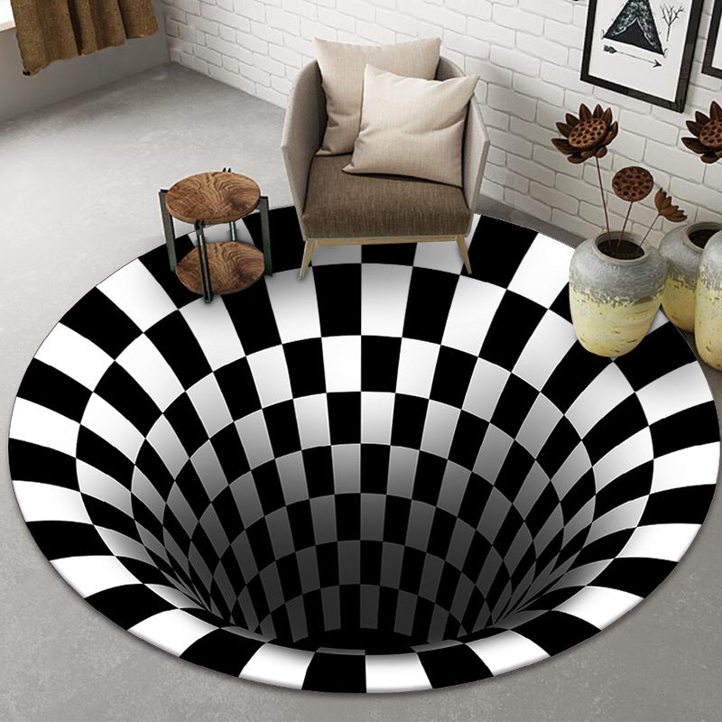 BowLift | Funny Novelty Rug Multicolor Visual Trick Spiral Trap Rug Non-Slip Washable Pet-Friendly Rug for Room