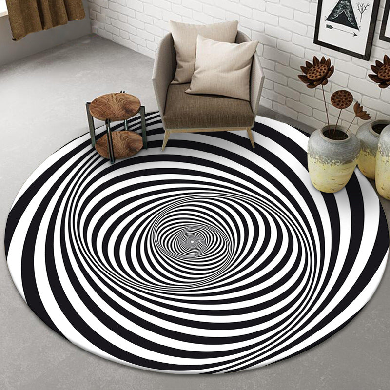BowLift | Funny Novelty Rug Multicolor Visual Trick Spiral Trap Rug Non-Slip Washable Pet-Friendly Rug for Room