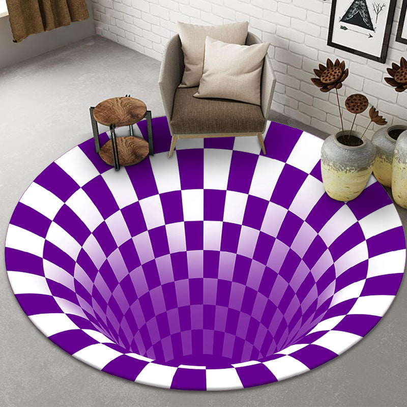 BowLift | Funny Novelty Rug Multicolor Visual Trick Spiral Trap Rug Non-Slip Washable Pet-Friendly Rug for Room