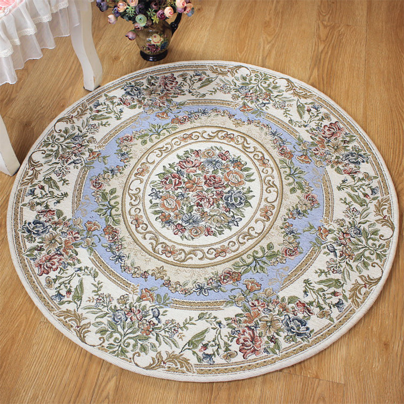 BowLift | Victorian style Jacquard carpet Multicolored cotton rug pet-friendly non-slip back rug for dining room