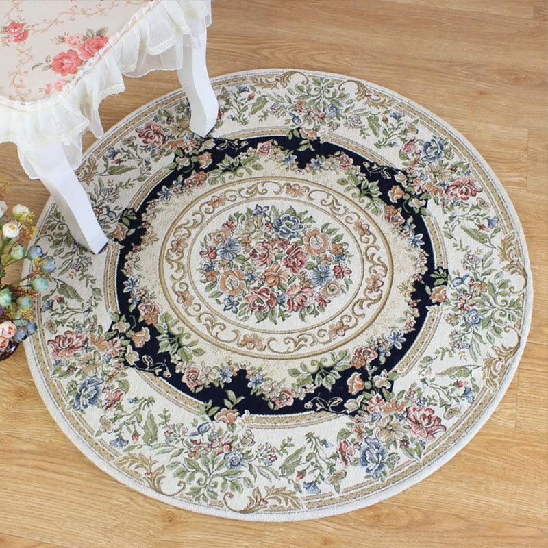 BowLift | Victorian style Jacquard carpet Multicolored cotton rug pet-friendly non-slip back rug for dining room