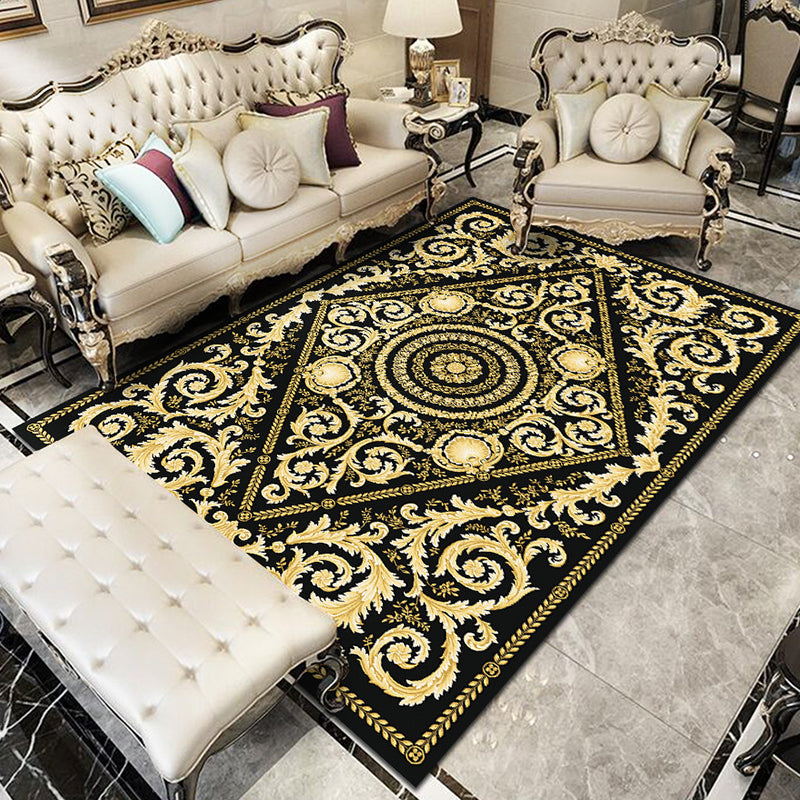 BowLift | Glam Floral Swirls Rug Multicolor Victorian Rug Synthetic Pet Friendly Non-Slip Stain Resistant Carpet for Home