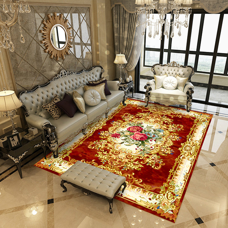 BowLift | Empire Floral Area Rug Multicolor Victorian Carpet Synthetic Stain Resistant Non-Slip Backing Pet Friendly Rug for Lounge