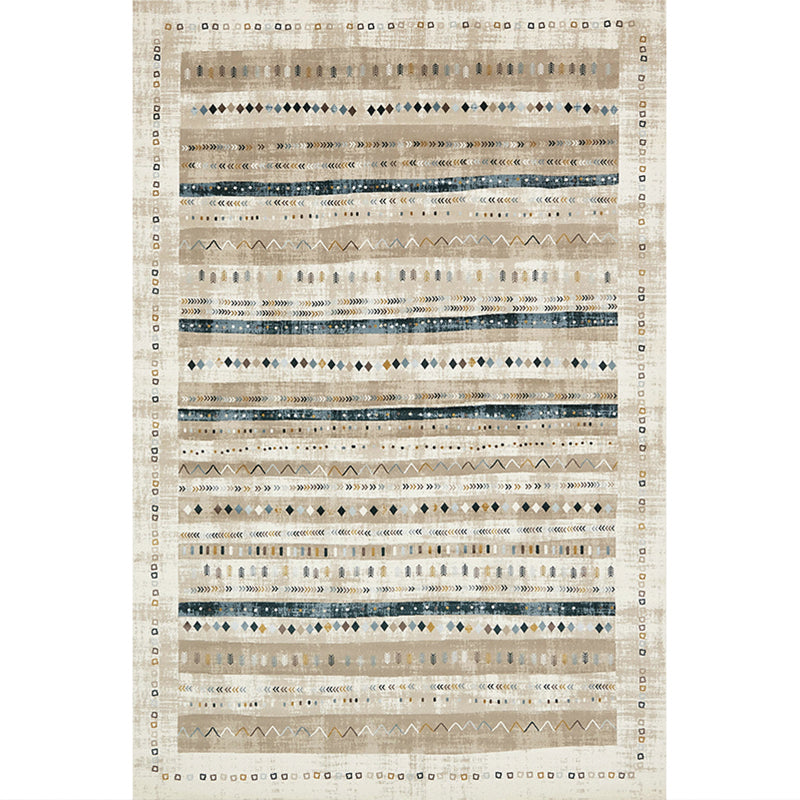 BowLift | Exotic antique carpet multicolored geometric print rug non-slip back pet-friendly machine washable rug for large room