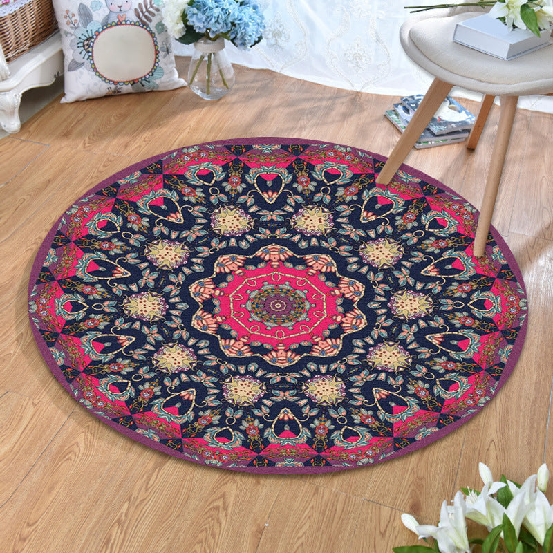 BowLift | Ethnic Multicolor Print Carpet Polyester Persian Carpet Stain Resistant Machine Washable Non-Slip Carpet for the Living Room