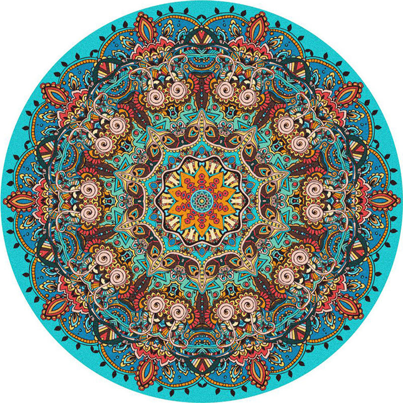 BowLift | Ethnic Multicolor Print Carpet Polyester Persian Carpet Stain Resistant Machine Washable Non-Slip Carpet for the Living Room